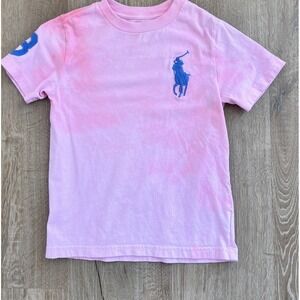 Polo Ralph Lauren Little Boys Pink Dyed Big Pony‎ Cotton Tee Shirt 5 Preppy
